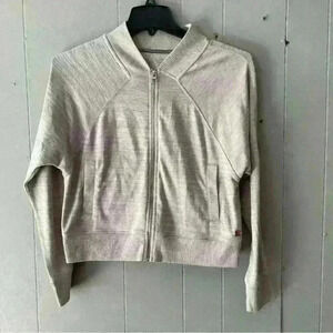 Calvin Klein Full Zip Collared Knit Gray  Sweater Small